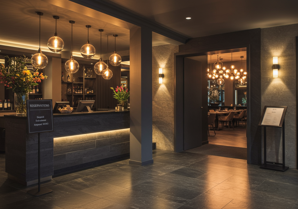 Architectural blueprint of a modern restaurant